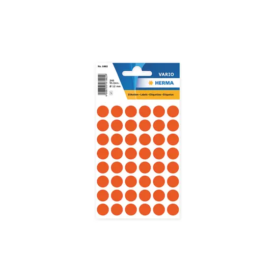 Etiquetas Redondas 13mm Vermelhas HERMA1862 - Pack com 240 unidades | Loja BluePixel