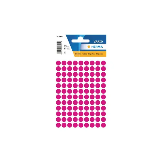 Etiquetas Redondas Rosa 8mm HERMA1836 - Pack de 540 unidades | Loja online bluepixel.pt