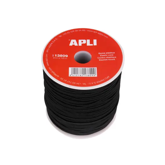 Elástico Fio Bobine Apli Preto 2mm x 100m | Material de Costura e Artesanato