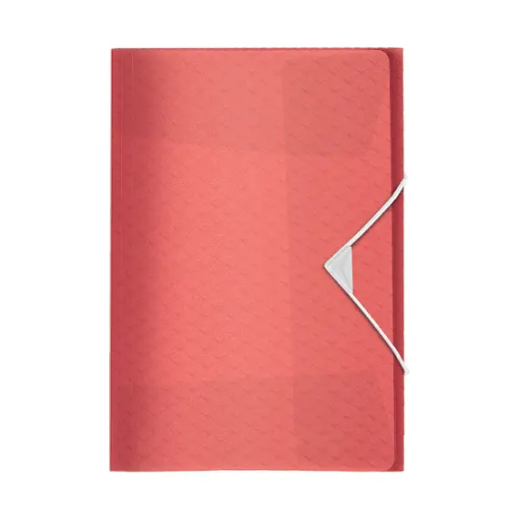 Pasta Plástica A4 com 3 Abas Vermelho Coral ESSELTE | Organização e Resistência