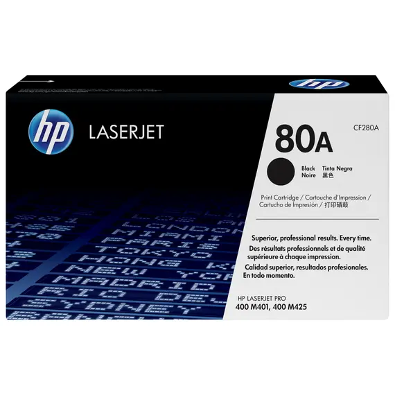 Cartucho de toner HP 80A CF280A preto original - Capacidade padrão para impressoras HP | bluepixel.pt