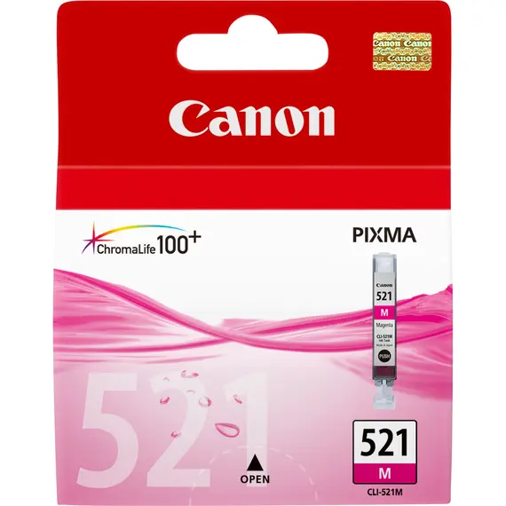 Cartucho de Tinta Magenta CANON CLI-521M - Capacidade Padrão 9ml para Impressoras CANON