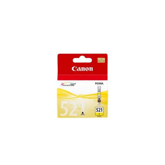 Cartucho de Tinta Amarelo Canon CLI-521Y Padrão - Capacidade 9ml para Impressoras Canon | BluePixel.pt