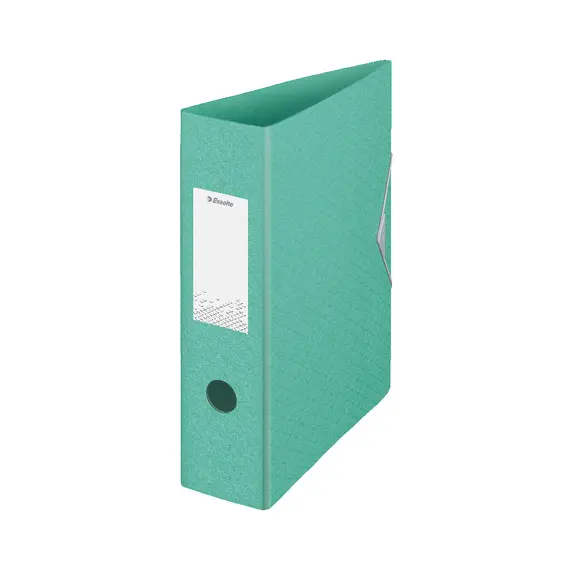 Pasta Arquivo ESSELTE Polyfoam 318x290mm Verde Água com Elástico | Organização e Proteção de Documentos