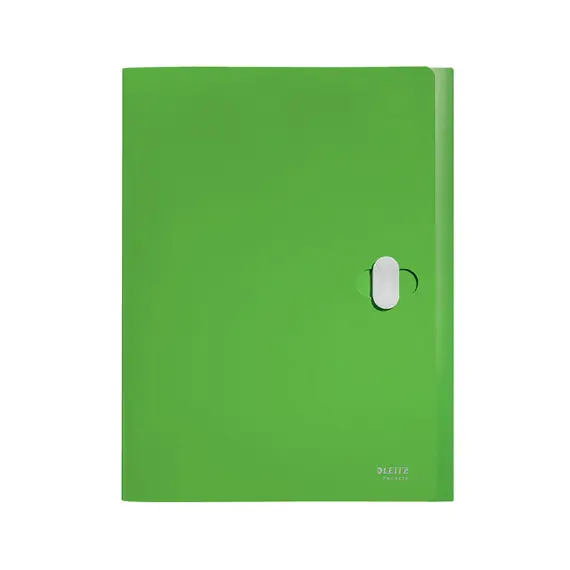 Pasta LEITZ PP Recycle A4 com Fecho e 3 Abas Verde - Organização Sustentável