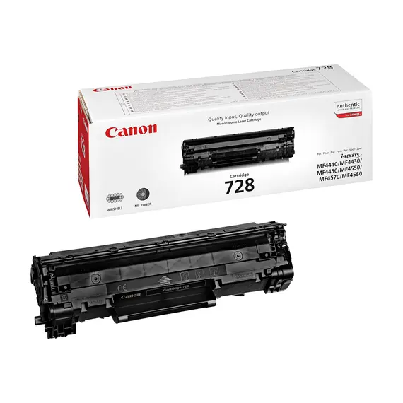 Cartucho de toner preto Canon CRG-728 - Capacidade padrão até 2.100 páginas | BluePixel.pt