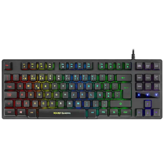 Teclado Mecânico Compacto TKL MARS GAMING COMPACT H-MEC Português - Iluminação LED Azul