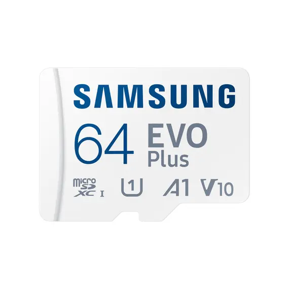 Cartão microSD Samsung EVO Plus 64GB com Adaptador SD – Alta Velocidade UHS-I U3 para 4K UHD