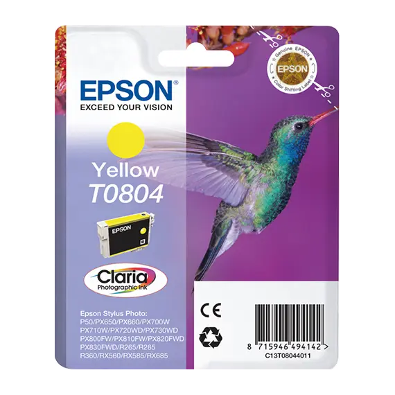 Tinteiro Amarelo EPSON T0804 para Stylus Photo e RX - Alta Qualidade e Compatibilidade