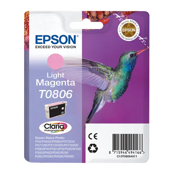 Tinteiro EPSON T0806 Magenta Claro para Stylus Photo e R Series | BluePixel.pt