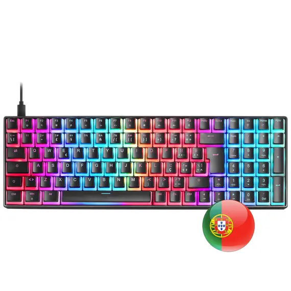 Teclado Mecânico MARS GAMING MKULTRA BLACK RGB 96% com Outemu SQ Red - Compatível US e Português