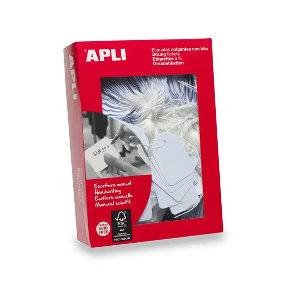 Etiquetas com Fio APLI 36x53mm - Pack de 500 unidades para organização e identificação