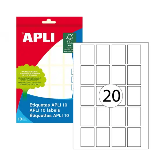 Etiquetas APLI 22x32mm - Pack de 200 etiquetas de alta qualidade para organização e etiquetagem | bluepixel.pt
