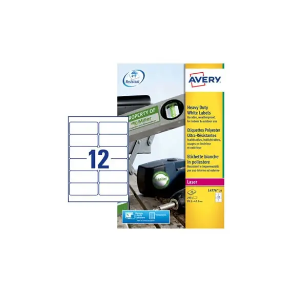 Etiquetas Resistentes Avery 099 1x42,3mm - Pack de 240 unidades | Loja BluePixel