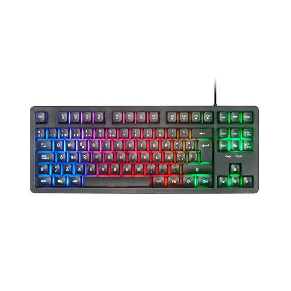 Teclado Mecânico TKL MARS GAMING MK023 com Iluminação RGB, Switches Vermelhos, Design Preto e Layout Português