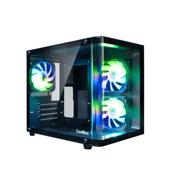 Gabinete COOLBOX GA100 CRYSTAL MATX - Sem Fonte, Design Transparente para PC Gaming e Workstation
