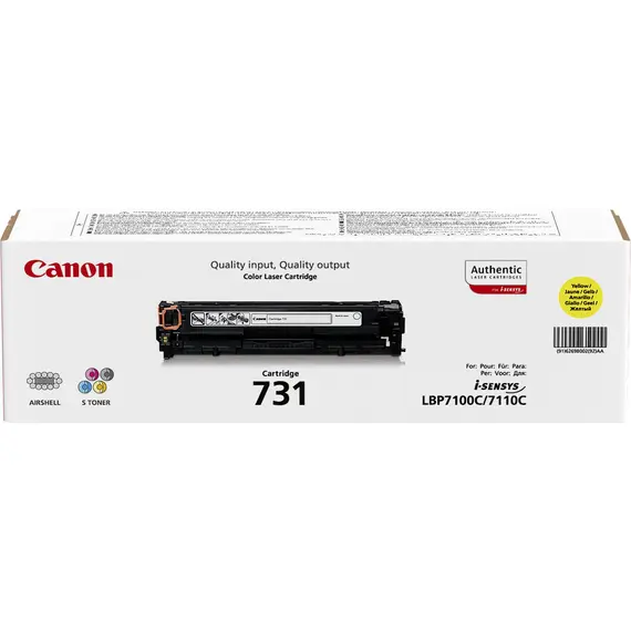 Toner Canon 731-Y Amarelo de Capacidade Padrão - Rendimento até 1.500 páginas | BluePixel.pt