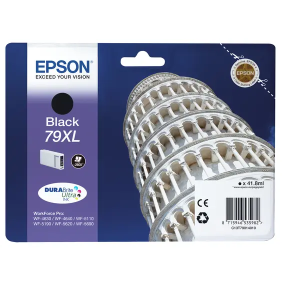 Cartucho de Tinta Preto EPSON 79XL 41,8ml Alta Capacidade - Impressões até 2.600 páginas
