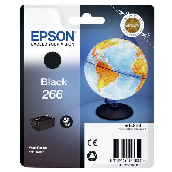 Tinteiro EPSON 266 Preto para WorkForce WF-100W | Alta Qualidade e Fácil Instalação