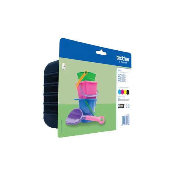 Pack de Cartuchos de Tinta Brother LC-221BK, LC-221C, LC-221M e LC-221Y | Ink Cartridge Valuepack Blister