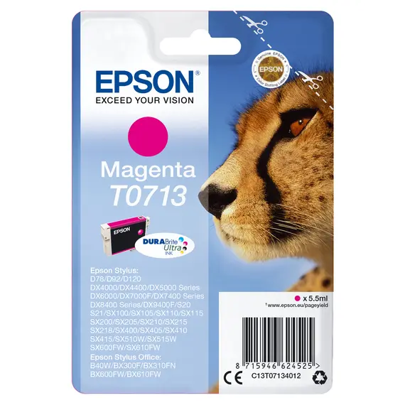 Tinteiro EPSON T0713 Magenta - Compatível com Impressoras Epson | BluePixel.pt