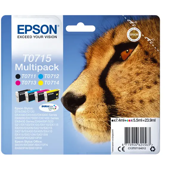 Tinteiro EPSON T0715 Multipack 4 Cores compatível com D78, DX4000, 4050, 5000, 5050 | bluepixel.pt