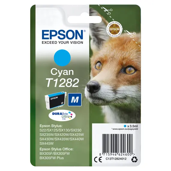 Tinteiro EPSON T1282 Ciano M para Stylus S22, SX420W e BX305 | Loja BluePixel