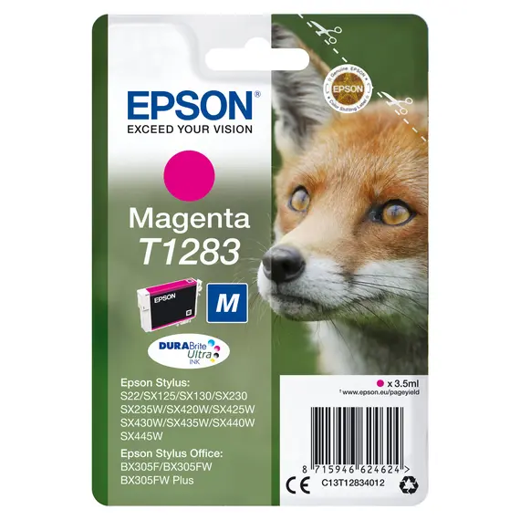 Tinteiro EPSON T1283 Magenta M para Stylus S22, SX420W e BX305 | Alta qualidade e fácil substituição