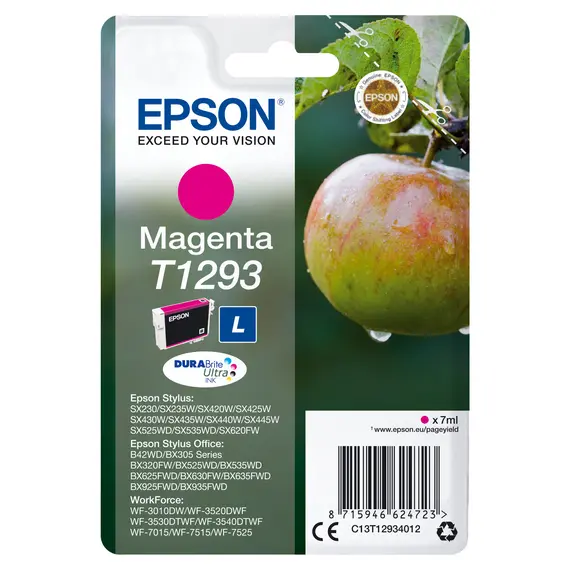 Tinteiro EPSON T1293 Magenta L para Stylus B42 e modelos BX3xx/5xx/6xx/9xx, SX4xx/5xx/620 - Alta qualidade e compatibilidade