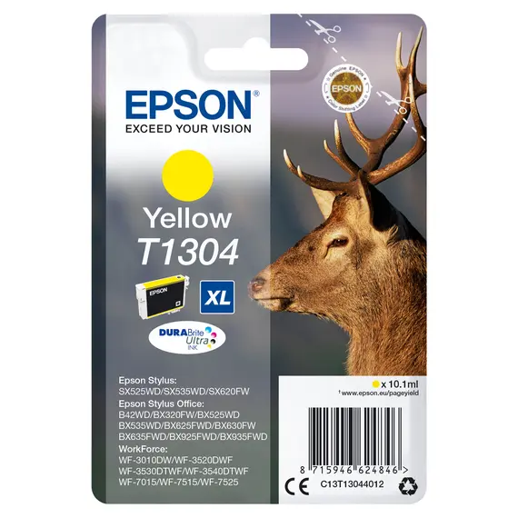 Tinteiro EPSON T1304 Amarelo XL para Impressoras Stylus e WF | Alta Qualidade e Rendimento
