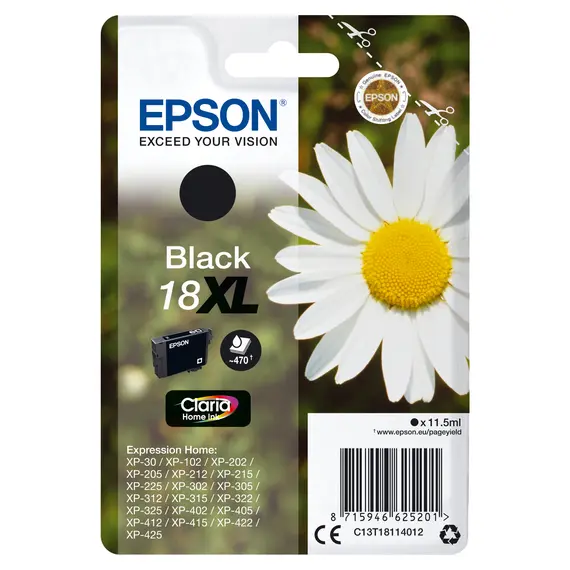Tinteiro EPSON 18 Preto XL para Impressoras XP-30 e Modelos Compatíveis | Bluepixel.pt