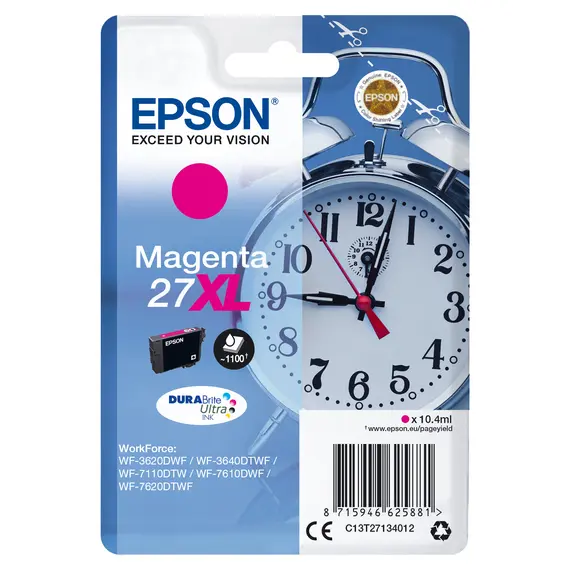 Tinteiro EPSON 27 Magenta XL para impressoras EPSON WF36xx, 7110, 7210, 76xx e 77xx | Loja BluePixel