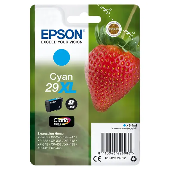 Tinteiro EPSON 29 Ciano XL para Impressoras Expression Home XP-255/257/352/355/452/455 | BluePixel.pt