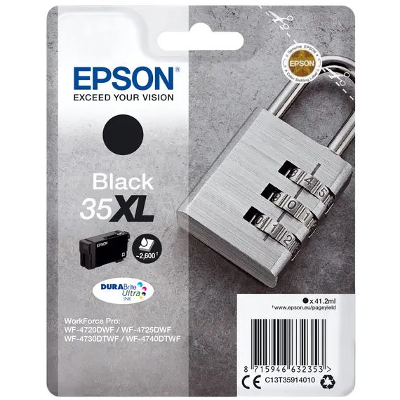 Tinteiro EPSON 35 Preto XL para WorkForce Pro WF-4720/4725/4730/4740 | BluePixel