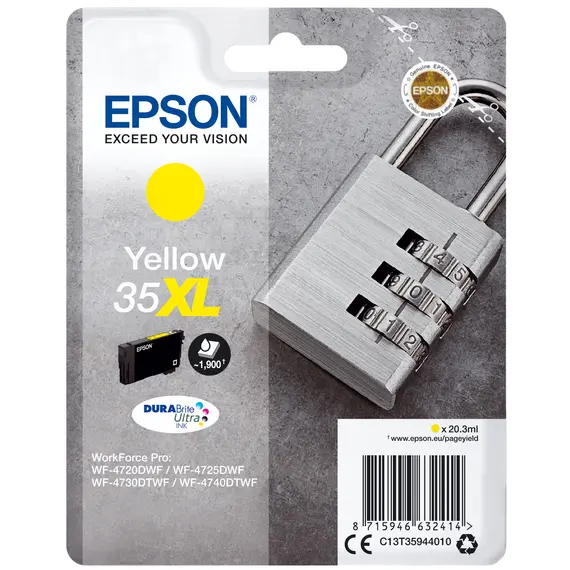 Tinteiro EPSON 35 Amarelo XL para WorkForce Pro | Alta Capacidade e Qualidade | bluepixel.pt