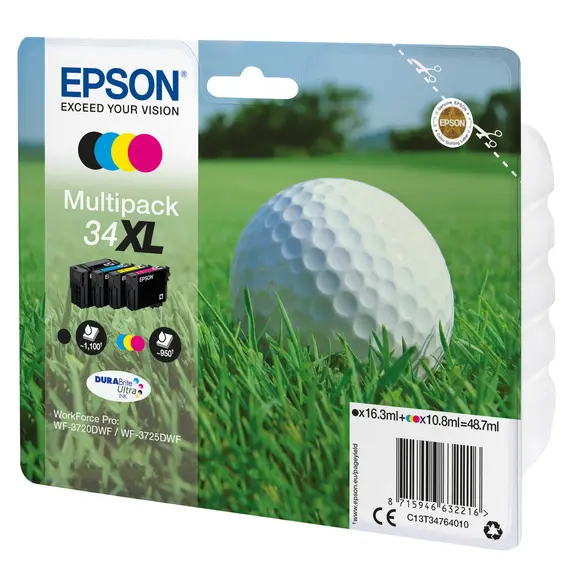 Tinteiro EPSON 34 Multipack 4 Cores XL para WorkForce Pro WF-3720/5 | BluePixel.pt