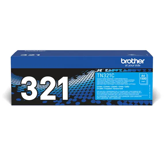 Toner Cyan BROTHER TN-321C - Capacidade Padrão para Impressoras BROTHER - 1.500 páginas
