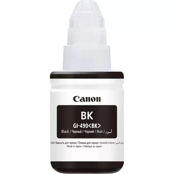 Tinta CANON GI-490 preta em garrafa | Compatível com impressoras Canon | Bluepixel.pt
