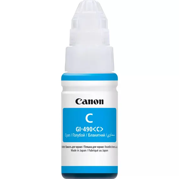 Tinta CANON GI-490 Cyan Garrafa - Tinta de Alta Qualidade para Impressoras CANON na bluepixel.pt