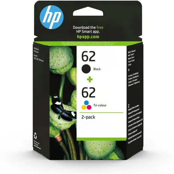 Cartucho HP 62 Original N9J71AE Combo 2-Pack - Tinta preta e colorida para impressoras HP | bluepixel.pt