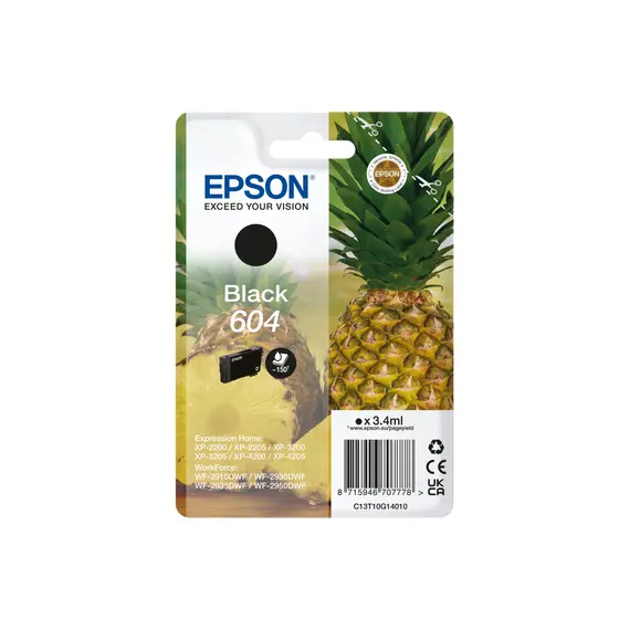 Cartucho EPSON 4LB Singlepack Black 604 | Tinta preta compatível para impressoras EPSON na bluepixel.pt