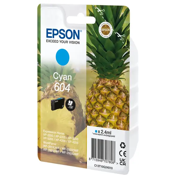 Tinteiro Cyan EPSON 4LB Singlepack 604 - Impressões vibrantes e duradouras | bluepixel.pt