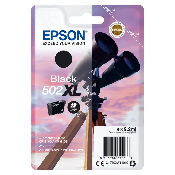 Tinteiro EPSON 502 Preto XL para XP-51xx e WF-286xem | Alta Capacidade e Qualidade