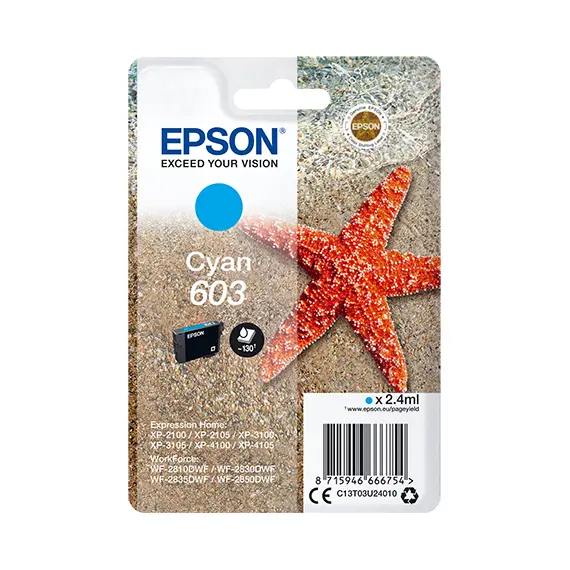 Cartucho EPSON 4LB Cyan 603 Ink Singlepack - Tinta de Alta Qualidade para Impressoras EPSON