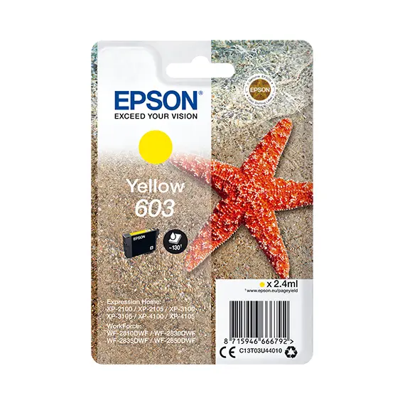 Cartucho EPSON 1LB Singlepack Yellow 603 - Tinta Amarela de Alta Qualidade para Impressoras EPSON