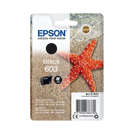 Cartucho EPSON 4LB Singlepack Black 603 - Tinta preta para impressoras EPSON | bluepixel.pt