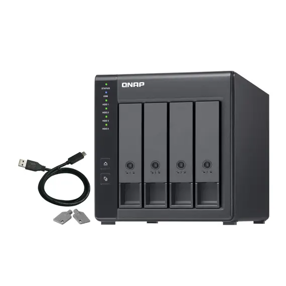 QNAP Expansion Enclosure 4-bay SATA HDD USB 3.0 Type-C com Hardware RAID - TR-004 | bluepixel.pt