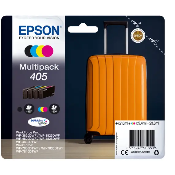 EPSON 2LB Multipack 4 Cores 405 DURABrite Ultra Ink | Tintas de Alta Qualidade para Impressoras EPSON