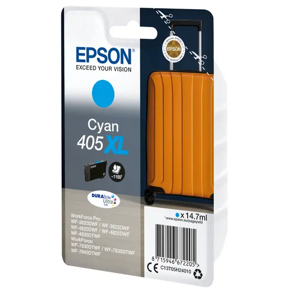 Tinteiro EPSON 6LB Cyan 405XL Durabrite Ultra - Impressões vibrantes e duradouras | bluepixel.pt