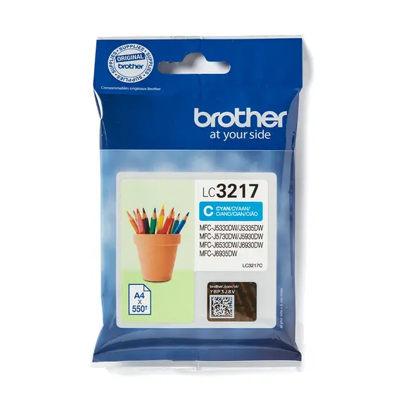 Tinta Ciano Brother LC3217C para Impressoras MFC J5330DW e Modelos Compatíveis | BluePixel.pt